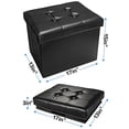thumbnail image 2 of Taburete plegable con reposapiés Storage Ottoman ABIOYEAR, piel negra, 2 of 7