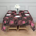 thumbnail image 3 of Pioneer Flower Floral Print Pattern Square Tablecloth, Waterproof Wipeable Spillproof Washable Table Cover for Home Kitchen Party and Daily Decor 60"x60", 3 of 6