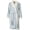 Paisley Blue, variant on INK IVY Plush Kimono Belted Robe for Women - Mid-Length Ladies Bathrobe Loungewear with Pocket, Collar & Cuff, Printed Paisley Grey, L/XL Paisley Gray Large-X-Large