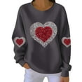 thumbnail image 2 of Zorckvet Pullover Sweatshirts for Women Long Sleeve Valentines Shirts Crewneck Crewneck Fashion Womens Tops Heart Print, 2 of 4