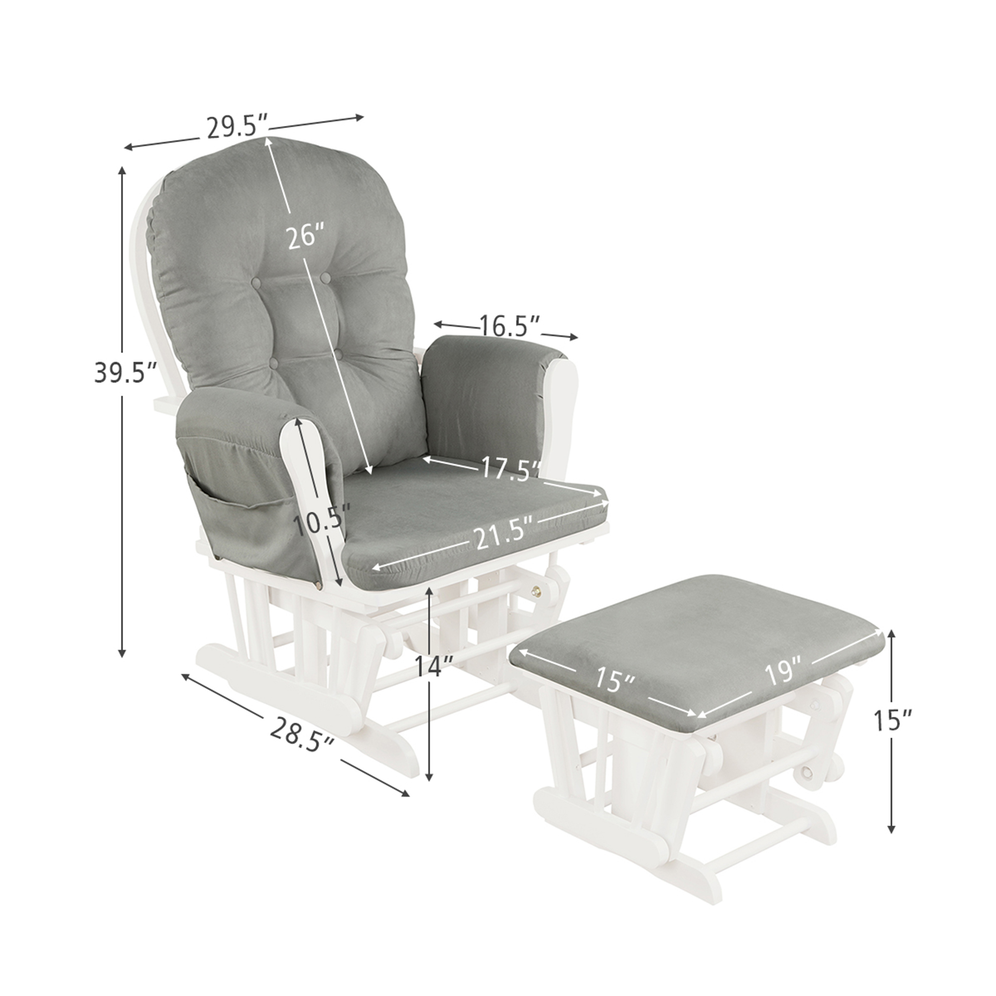 nursing chair dimensions