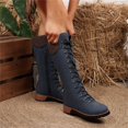 thumbnail image 6 of Willtoo Womens Knee‑High Boots Round Toe Lace‑Up Side Zipper Tall Booties Casual Wedge Heel Fashion Shoes for Winter Daily Wear, 6 of 6