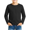 thumbnail image 4 of OGLCCG Long Sleeve Shirts for Girls Plain Crew Neck Stretchy Basic Layering Tops Lightweight Fall Winter Outfits Size 1-13 Years, 4 of 8
