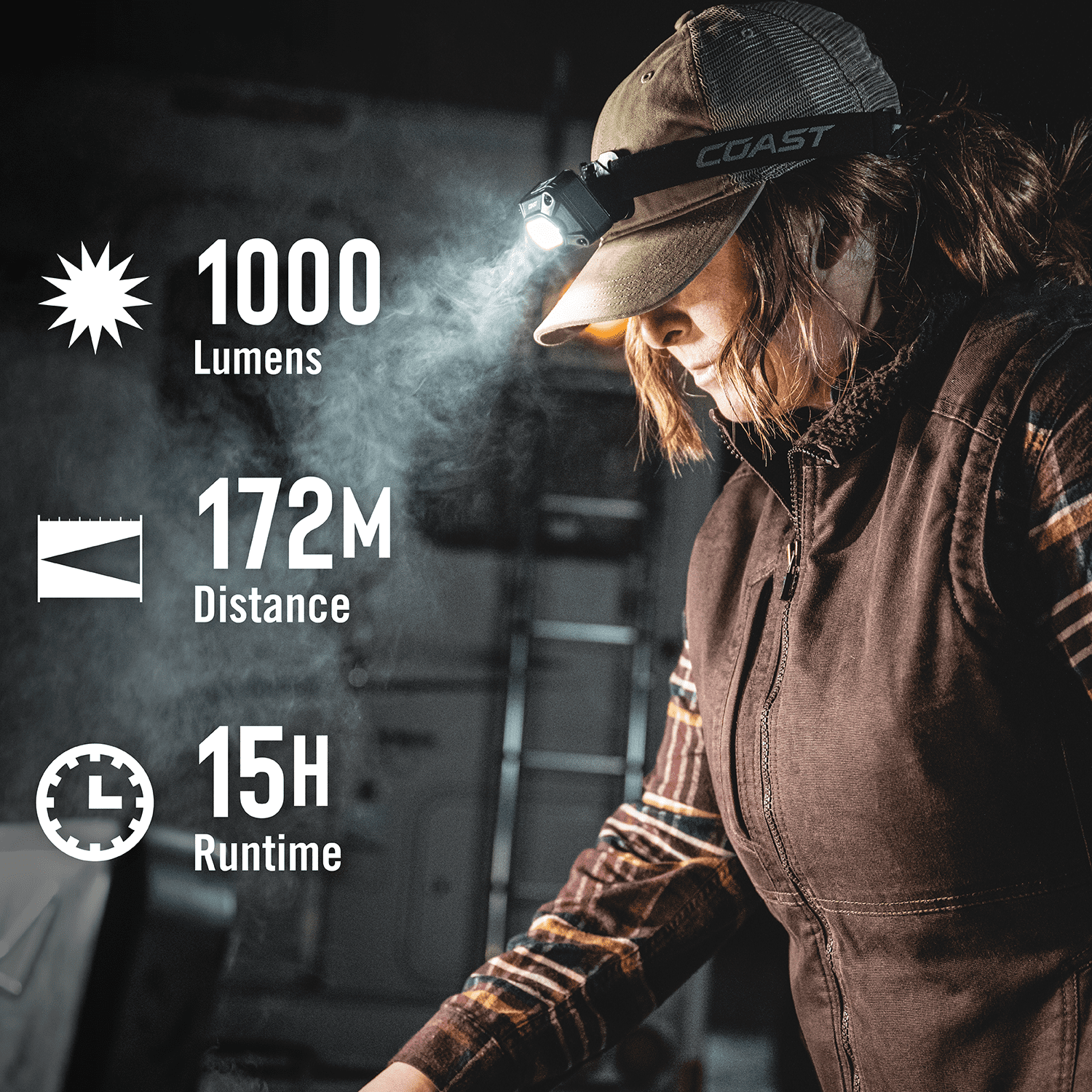 Coast FLX10R Rechargeable LED Headlamp 1000 Lumen 2-Pack