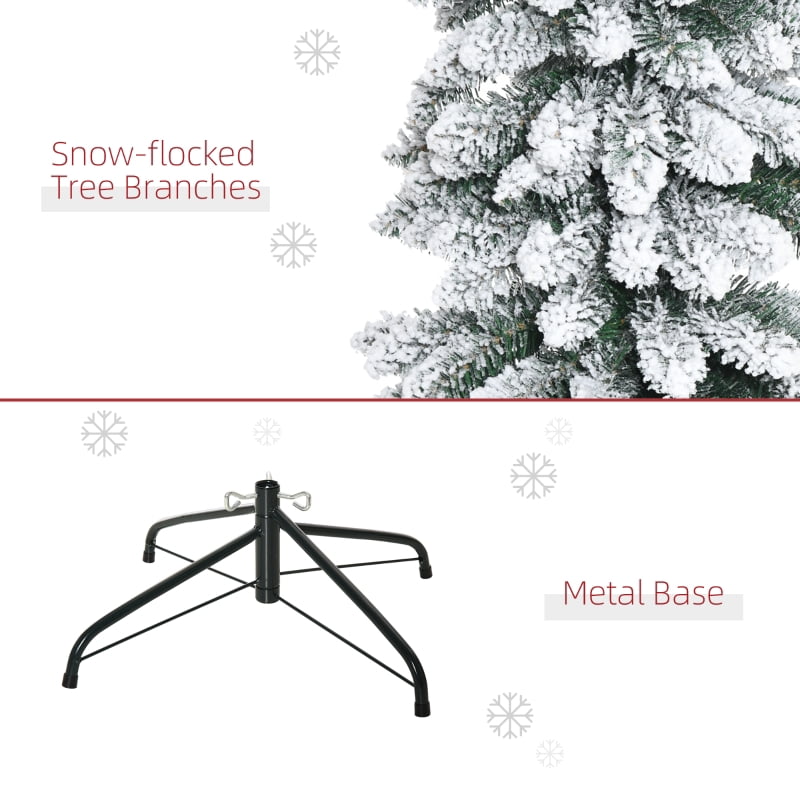 Alvantor Christmas Tree Unlit Flocked Pencil with 395 Tips, Slim Holiday Decor 18"x18"x72" 6ft Green
