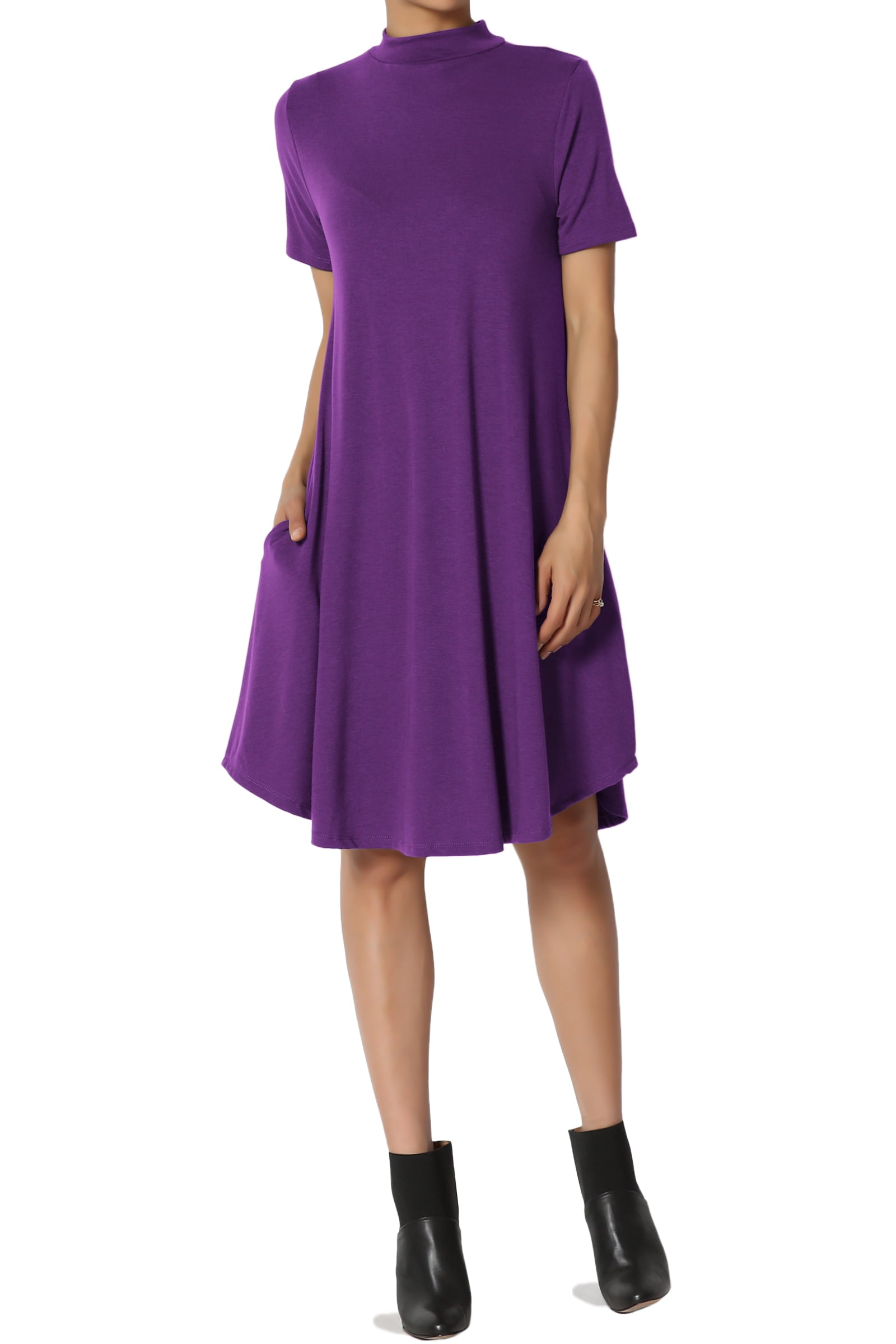 jersey fit and flare midi dress