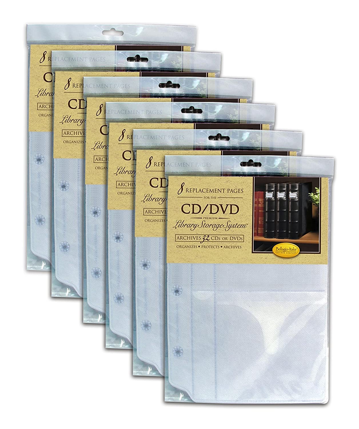 BellagioItalia Insert Sheets for CD/DVD Storage Binder Holds DVDs