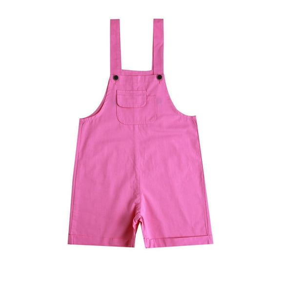 Ruyang Toddler Boys Girls Overalls Shorts Casual Summer Outfits Trendy Jumpsuit Solid Color Sleeveless Shortalls Romper with Pockets