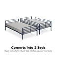 Mainstays Convertible Twin over Twin Metal Bunk Bed, Blue