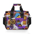 thumbnail image 7 of FORMRS Insulated Cooler Bag 24 Cans Capacity Soft Leakproof Lunch Box with Side Pockets, Purple Simple Triangles, 7 of 7