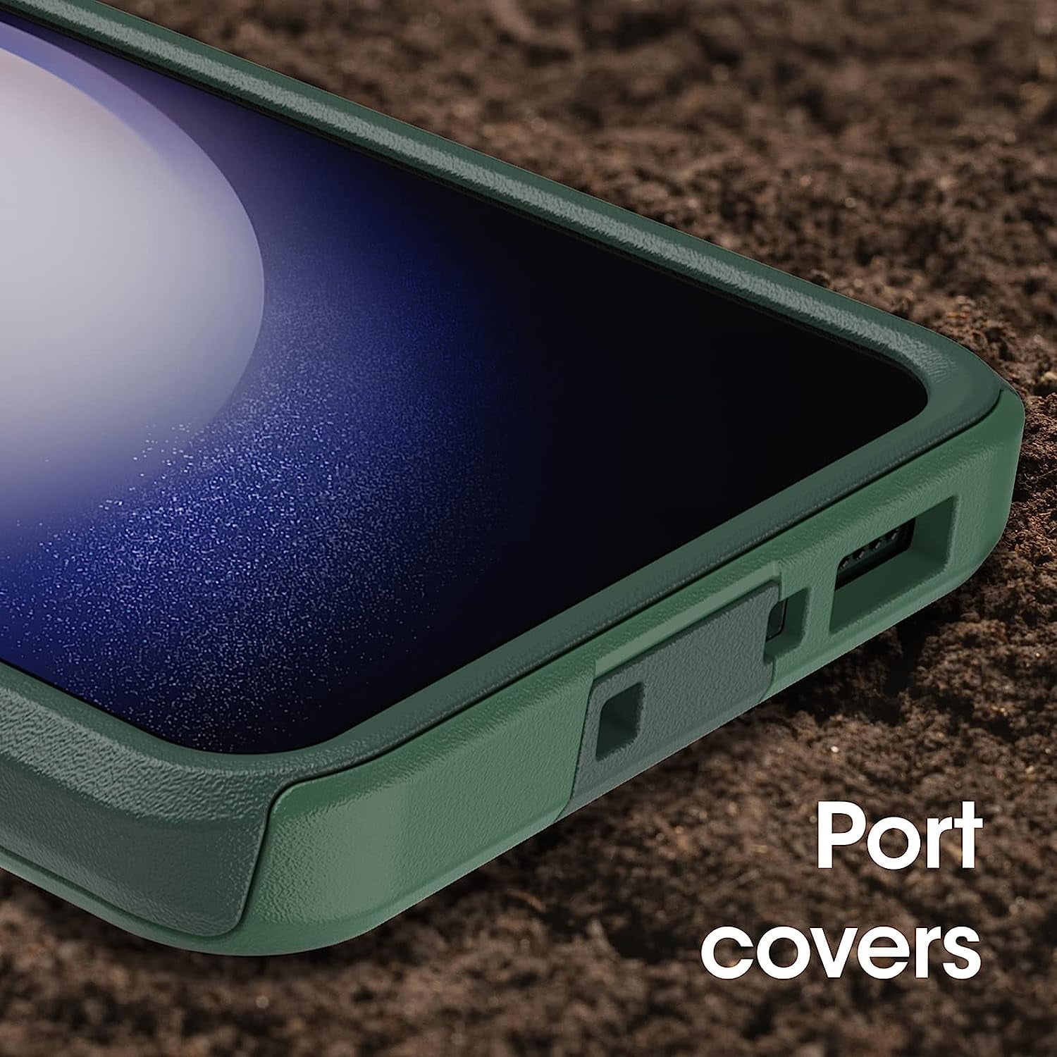 OtterBox Galaxy S23 Commuter Series Case - TREES COMPANY Green, Slim & Tough, Pocket-friendly, with Port Protection