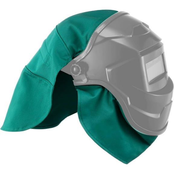 2 Pcs Welding Helmet Cover and Helmet Bib Set, Welding Accessories with Press Fit Seal for Neck Protection, Fits Most(Green)