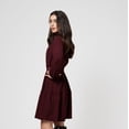 thumbnail image 3 of Leota  Women's Long Sleeve Olive Dress In Maroon Red M, 3 of 3