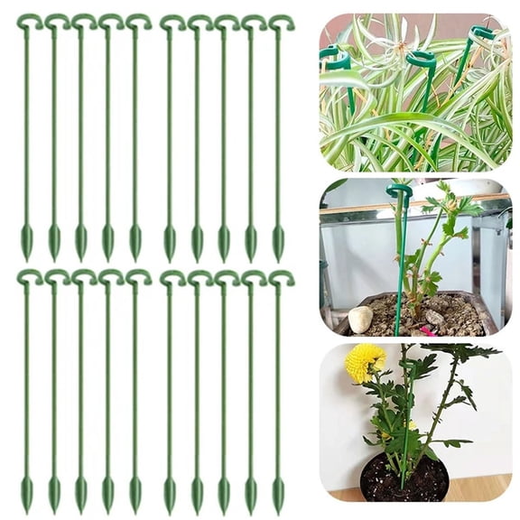 20 Plant Stands,20 Pack Plant Support Stakes Upgrade Plant Support Garden Stakes Single Plant Stem Flower Support Rod With Support Ring Cage For Indoor Outdoor Plants Rose Orchid Flowers Stem Clear