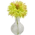 thumbnail image 2 of Nearly Natural Yellow and Pink Daisy Artificial Plant with Glass Vase, Set of 3, 2 of 4