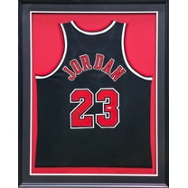 Chicago Bulls Michael Jordan Autographed Framed Black Nike Jersey UDA Holo #BAE60075