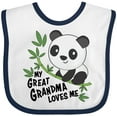 thumbnail image 3 of Inktastic My Great Grandma Loves Me Cute Panda Boys or Girls Baby Bib, 3 of 4