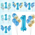 thumbnail image 3 of Inteprter 11/25 Uds. Globo de látex transparente de ágata de mármol conjunto de confeti de lentejuelas cumpleaños fiesta de aniversario número Kits de decoración para fiestas Azul + lentejuelas Inteprter JJ15589-08, 3 of 6