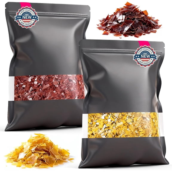 Shellac Flakes, 16 oz Shellac Wood Finish for Home Wood Craft, DIY Craft Supplies, Light Yellow and Dark Purple (Each 8 oz) (Light Yellow & Dark Purple, 16 oz)