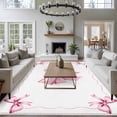 thumbnail image 3 of Valentine's Day Area Rugs 5'x7', Small Throw Rugs for Laundry Room Playroom, Pink Bowknot Ribbon Modern Minimalist Art Indoor Outdoor Rug Non-Slip Low Pile Carpet Runner Reversible Floor Mats, 3 of 8