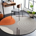 thumbnail image 2 of SAFAVIEH Rodeo Drive Dusan Abstract Area Rug, Gray/Rust, 6' x 6' Round, 2 of 8