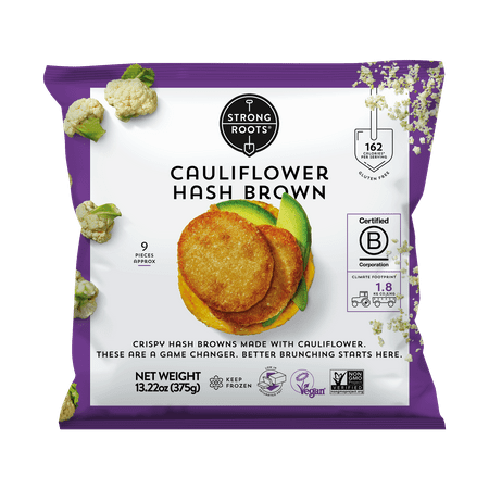 Strong Roots Cauliflower Hash Brown Patties, 13.22 oz (Frozen)