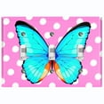 thumbnail image 1 of Metal Light Switch Plate Cover Unique Teal Butterfly Pink Polka Dots BUT032, 1 of 13