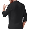 thumbnail image 4 of Camisas de Manga Larga con Botón de Solapa para Hombre de Ajuste Suelto Top de Moda de Bolsillo de Cardigan para el Verano, 4 of 9