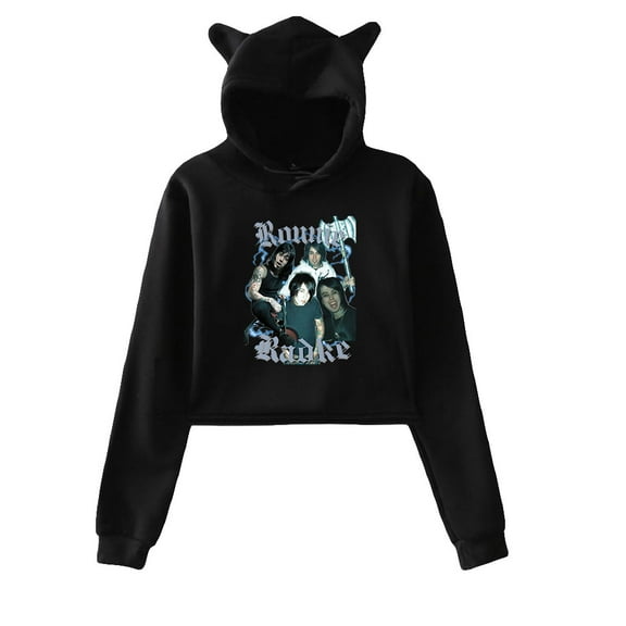Ronnie Radke Hoodie Sweatshirt for Girls Cat Ear Crop Top Women Casual Girl Youth Streetwear