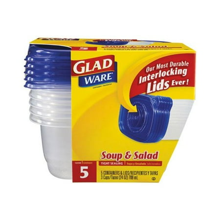 GLAD GladWare Soup and Salad 5 Container Food Storage Set