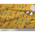 thumbnail image 2 of Soimoi Gold Rayon Fabric Colorful Flower Watercolor Decor Fabric Printed BTY 56 Inch Wide, 2 of 3