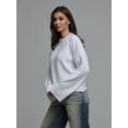 thumbnail image 5 of Women'S Oversized Sweaters Fuzzy Chunky Warm Pullover Sweater White L, 5 of 8