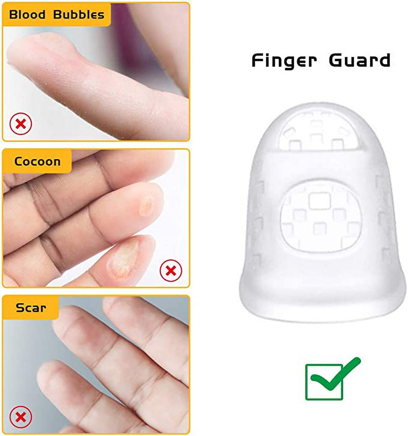 40Pcs Silicone Doigt Protection Guitare Antidérapant