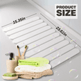 thumbnail image 5 of Large Stone Bath Mat 24"x16" – Foldable Quick Dry Diatomaceous Earth Shower Mat, Fast Absorbent Non-Slip Bathroom Floor Pad – White, 5 of 8