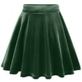 thumbnail image 4 of Girls Velvet Skirt Stretch High Waist Pleated Skirts Casual Comfy Skater Mini Dress 5-15 Years, 4 of 6