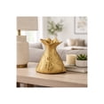 thumbnail image 2 of Modern Metal Money Bag Sculpture for Home Decor Accent - Ornaments for Bathroom, Office, and Living Room Styling - Sculptural Figurine for Shelf or Coffee Table Display - 8", Gold & Metallic, 2 of 14