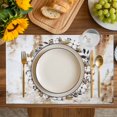 thumbnail image 4 of Home Sweet Placemats Set of 8, Wreath Botanical Farmhouse Plants Gradient Brown Placemats for Dining Table, Place Mats for Kitchen Tabletop, Waterproof Wipeable Dining Table Mats Set, 4 of 9