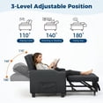 thumbnail image 4 of Sleeper Chair Pull Out Bed, 4 in 1 Convertible Sofa Chair Bed with Vibration Massage Lumbar Pillow, Single Sofa Recliner with USB/Type-C Port, Cup Holders and Side Pocket, Black, 4 of 9