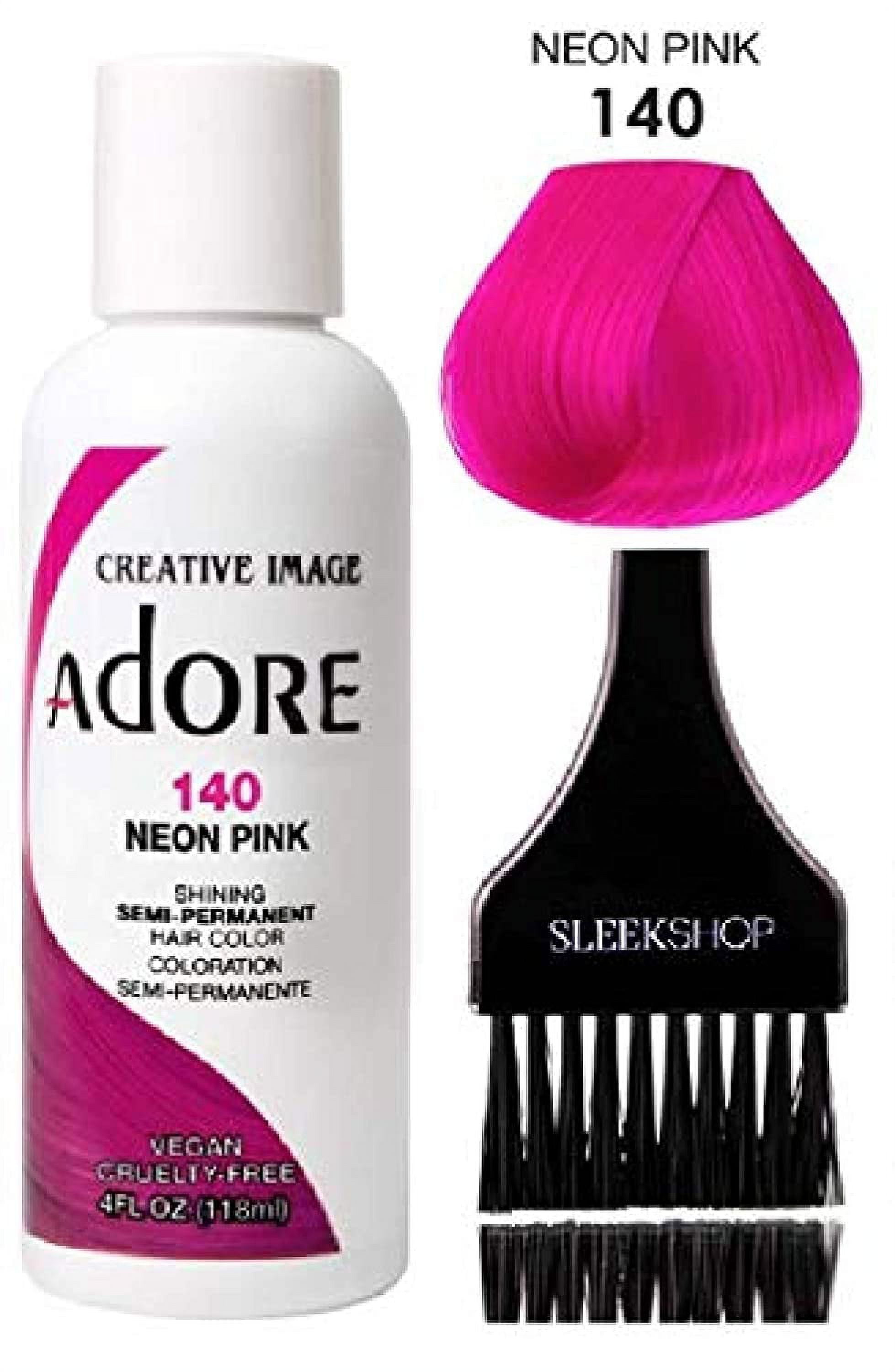 ADORE Creative Image Shining SEMI-PERMANENT Hair Color (w/ brush) No  Ammonia - 140 Neon Pink 