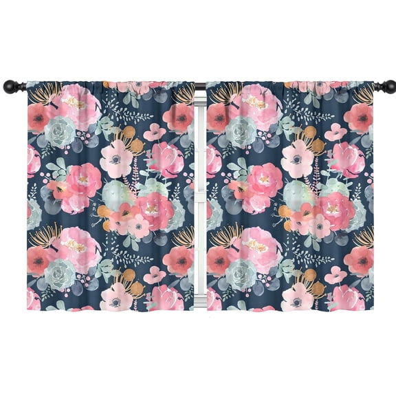 Blackout Kids Curtains,Pioneer Flower Floral Print Pattern Childrens Insulated Curtains Set Of 2,Bedroom Essentials,Toddler Room Decor 42"x54"