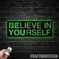 thumbnail image 5 of Craftnamesign Believe In Yourself Metal Wall Art Led Light, Positive Quotes Metal Sign, Room Decor, 5 of 5