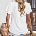 thumbnail image 7 of Business Casual Tops for Women V Neck Plain Button T Shirts Blouses Ruched Short Sleeve Tunic Tops to Wear with Leggings, 7 of 7