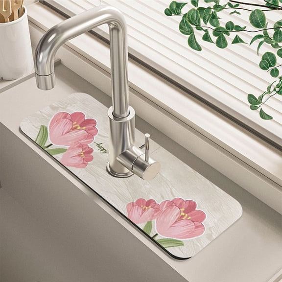 ACDANC Super Absorbent Kitchen Sink Splash Guard and Faucet Drain Mat - Non-Slip,Fast-Drying,and Ideal for Bathroom,Washing Table,and Kitchen Supplies
