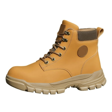 

Povozer Mens Snow Hiking Casual Ankle Boots(Yellow 13)