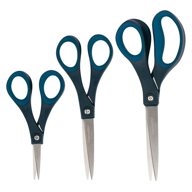 Fiskars Performance 8", 7" & 5" Fashion Softgrip Titanium Scissors Set