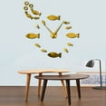 thumbnail image 2 of Fish With Bubble DIY Giant Wall Clock Mirror Effect Wall Art Home Decor Aquarium Decoration Frameless Big Needle Clock(Gold,37inch), 2 of 5