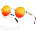 thumbnail image 1 of Lentes de Sol AIEYEZO Redondos Steampunk con Montura Metálica Bloqueo UV 100%, 1 of 7