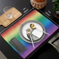 thumbnail image 6 of Placemats Set of 6,Non Slip Washable Table Mats Set, Red Yellow Green Blue Purple Gradient Table Placemats for Kitchen Dining Table,Wedding Holiday Party Decoration, 6 of 6