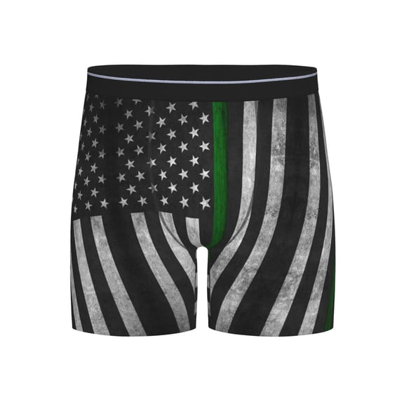 Men Thin Green Line Flag Boxer Briefs Moisture Wicking Funny Boxer Shorts