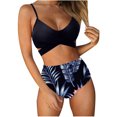 thumbnail image 2 of Traje de baño de dos piezas para mujer, sexy, de pecho alto, con contraste, camisola dividida Fridja  nalpqowj50595, 2 of 3